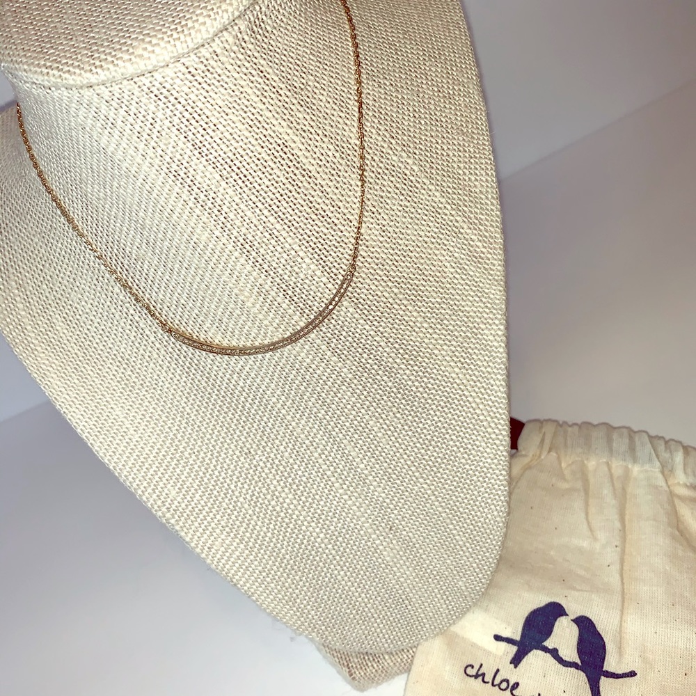 SOLD-Chloe + Isabel Gold Curved Pave Bar Necklace✨